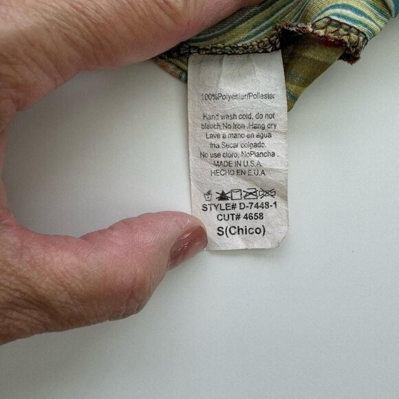 Boho Babydoll Festival Dress peacock feather pattern built-in bra sequins Small - Picture 2 of 8